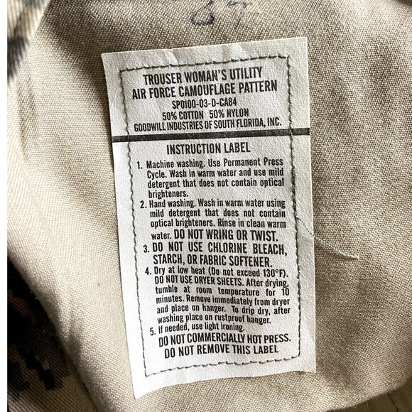 US Air Force ABU Cargo Camo Trouser Womens 8R 30X32 Digital Camo Loose Tactical - Picture 7 of 12